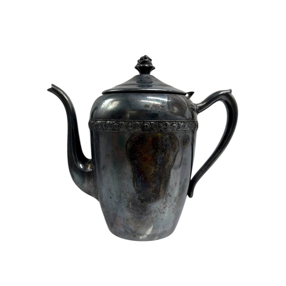 Teapot Creamer & Sugar Bowl Set F B Rogers Silver Over Copper Vintage DECOR ONLY - Picture 2 of 16